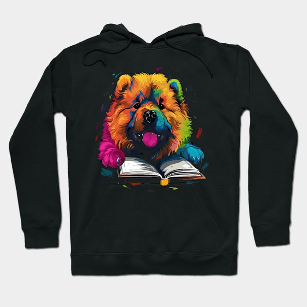 Chow Chow Reads Book Hoodie by JH Mart